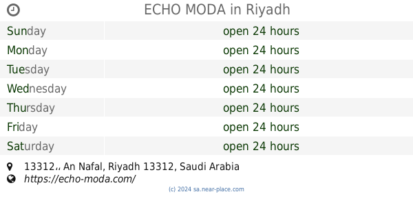 🕗 ECHO MODA Riyadh opening contacts